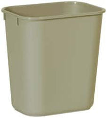 Rubbermaid - 14 Qt Beige Rectangle Trash Can - Polyethylene, 12-1/8" High x 11-3/8" Long x 8-1/4" Wide - Americas Industrial Supply