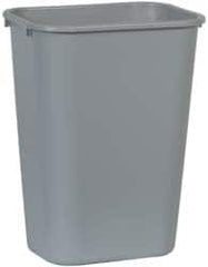 Rubbermaid - 41 Qt Gray Rectangle Trash Can - Polyethylene, 19-7/8" High x 15-1/4" Long x 11" Wide - Americas Industrial Supply