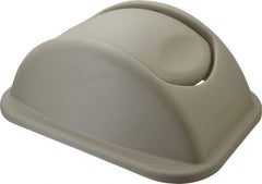 Rubbermaid - Dome Lid for Use with Rectangular Trash Cans - Beige, Polypropylene, For Untouchable Trash Cans - Americas Industrial Supply