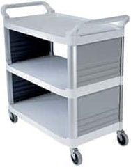 Rubbermaid - 300 Lb Capacity, 20" Wide x 40-5/8" Long x 39-13/16" High Standard Utility Cart - 3 Shelf, Plastic - Americas Industrial Supply