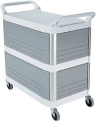 Rubbermaid - 300 Lb Capacity, 20" Wide x 40-5/8" Long x 40-13/16" High Standard Utility Cart - 3 Shelf, Plastic - Americas Industrial Supply