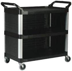 Rubbermaid - 300 Lb Capacity, 20" Wide x 40-5/8" Long x 41-13/16" High Standard Utility Cart - 3 Shelf, Plastic - Americas Industrial Supply