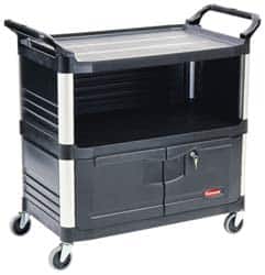 Rubbermaid - 300 Lb Capacity, 3 Shelf Equipment Cart - 20" Wide x 40-5/8" Deep x 37-13/16" High, Polypropylene - Americas Industrial Supply