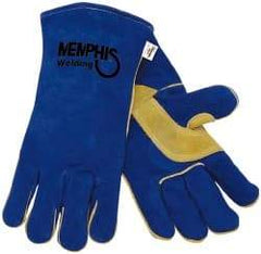 MCR Safety - Size XL Cotton/Foam Lined Cowhide Welding Glove - 13" OAL, Slip-On Cuff, Wing Thumb, For General Welding - Americas Industrial Supply