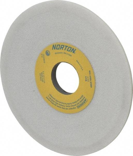 Norton - 6" Diam, 1-1/4" Hole Size, 1/2" Overall Thickness, 46 Grit, Type 12 Tool & Cutter Grinding Wheel - Coarse Grade, Diamond, J Hardness, Vitrified Bond, 4,140 RPM - Americas Industrial Supply