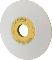 Norton - 6" Diam, 1-1/4" Hole Size, 1/2" Overall Thickness, 60 Grit, Type 12 Tool & Cutter Grinding Wheel - Medium Grade, Aluminum Oxide, K Hardness, Vitrified Bond, 4,140 RPM - Americas Industrial Supply