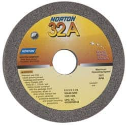 Norton - 6" Diam, 1-1/4" Hole Size, 2" Overall Thickness, 46 Grit, Type 6 Tool & Cutter Grinding Wheel - Coarse Grade, Aluminum Oxide, I Hardness, Vitrified Bond, 3,820 RPM - Americas Industrial Supply