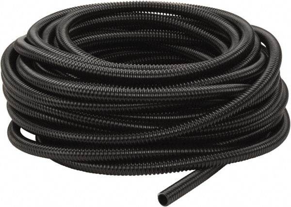 Hubbell Wiring Device-Kellems - 1/2" Trade Size, 100' Long, Flexible Liquidtight Conduit - PVC, 16.1mm ID, Black - Americas Industrial Supply