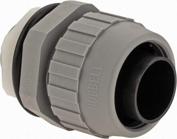 Hubbell Wiring Device-Kellems - 3/4" Trade, Nylon Push In Straight Liquidtight Conduit Connector - Noninsulated - Americas Industrial Supply