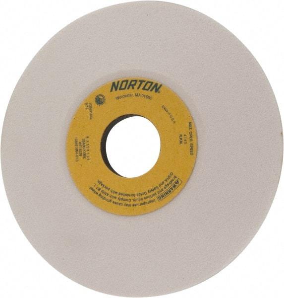 Norton - 6" Diam, 1-1/4" Hole Size, 1/2" Overall Thickness, 80 Grit, Type 12 Tool & Cutter Grinding Wheel - Medium Grade, Aluminum Oxide, K Hardness, Vitrified Bond, 4,140 RPM - Americas Industrial Supply