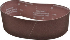 Norton - 4" Wide x 36" OAL, 60 Grit, Aluminum Oxide Abrasive Belt - Aluminum Oxide, Medium, Coated, X Weighted Cloth Backing, Series R228 - Americas Industrial Supply