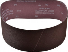 Norton - 4" Wide x 36" OAL, 80 Grit, Aluminum Oxide Abrasive Belt - Aluminum Oxide, Medium, Coated, X Weighted Cloth Backing, Series R228 - Americas Industrial Supply