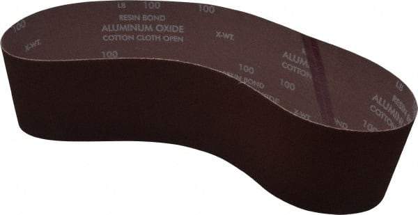 Norton - 4" Wide x 36" OAL, 100 Grit, Aluminum Oxide Abrasive Belt - Aluminum Oxide, Fine, Coated, X Weighted Cloth Backing, Series R228 - Americas Industrial Supply