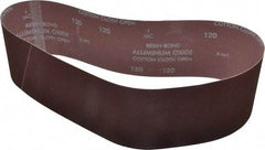 Norton - 4" Wide x 36" OAL, 120 Grit, Aluminum Oxide Abrasive Belt - Aluminum Oxide, Fine, Coated, X Weighted Cloth Backing, Series R228 - Americas Industrial Supply