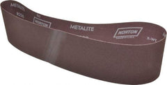 Norton - 4" Wide x 36" OAL, 180 Grit, Aluminum Oxide Abrasive Belt - Aluminum Oxide, Very Fine, Coated, X Weighted Cloth Backing, Series R228 - Americas Industrial Supply