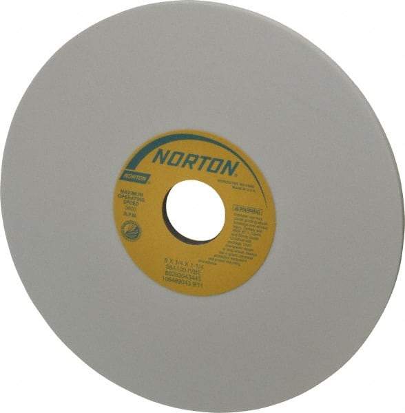 Norton - 8" Diam x 1-1/4" Hole x 1/4" Thick, I Hardness, 100 Grit Surface Grinding Wheel - Aluminum Oxide, Type 1, Fine Grade, 3,600 Max RPM, Vitrified Bond, No Recess - Americas Industrial Supply