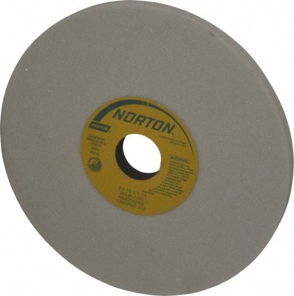 Norton - 8" Diam x 1-1/4" Hole x 1/2" Thick, J Hardness, 46 Grit Surface Grinding Wheel - Aluminum Oxide, Type 1, Coarse Grade, 3,600 Max RPM, Vitrified Bond, No Recess - Americas Industrial Supply