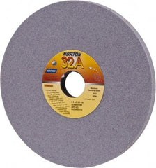 Norton - 8" Diam x 1-1/4" Hole x 1/2" Thick, H Hardness, 80 Grit Surface Grinding Wheel - Aluminum Oxide, Type 1, Medium Grade, 3,600 Max RPM, Vitrified Bond, No Recess - Americas Industrial Supply