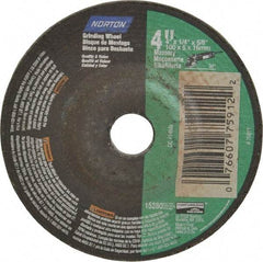 Norton - 10" Diam x 3" Hole x 3/4" Thick, I Hardness, 60 Grit Surface Grinding Wheel - Aluminum Oxide, Type 1, Medium Grade, 2,485 Max RPM, Vitrified Bond, No Recess - Americas Industrial Supply