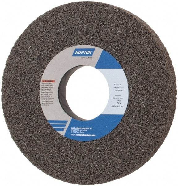 Norton - 10" Diam x 3" Hole x 1" Thick, H Hardness, 46 Grit Surface Grinding Wheel - Aluminum Oxide, Type 1, Coarse Grade, 2,485 Max RPM, Vitrified Bond, No Recess - Americas Industrial Supply