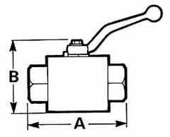 Voss - 3/8" Pipe, Full Port, Stainless Steel Standard Ball Valve - Inline - One Way Flow, FNPTF x FNPTF Ends, Lever Handle, 7,250 WOG - Americas Industrial Supply