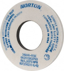 Norton - 12" Diam x 5" Hole x 1" Thick, I Hardness, 46 Grit Surface Grinding Wheel - Aluminum Oxide, Type 1, Coarse Grade, 2,070 Max RPM, Vitrified Bond, No Recess - Americas Industrial Supply