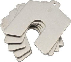 Made in USA - 5 Piece, 3 Inch Long x 3 Inch Wide x 0.125 Inch Thick, Slotted Shim Stock - Stainless Steel, 3/4 Inch Wide Slot - Americas Industrial Supply