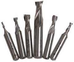 Cleveland - 1/8 to 1/2", 2 Flute End Mill Set - Uncoated, Cobalt, Centercutting - Americas Industrial Supply