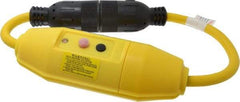 Tower - 1 Outlet, 125 Volt, 20 Amp Rating, Inline, Manual, Industrial GFCI - 2 Ft. Long Cord, 5-20 P and R NEMA Configuration, Switch, Pilot Light, Plastic Housing - Americas Industrial Supply