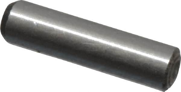 Value Collection - 1/16" Diam x 1/4" Pin Length Grade 8 Alloy Steel Standard Dowel Pin - C 50-58 Hardness, 800 Lb Breaking Strength, 1 Beveled & 1 Rounded End - Americas Industrial Supply