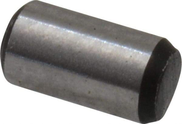 Value Collection - 3/32" Diam x 3/16" Pin Length Grade 8 Alloy Steel Standard Dowel Pin - C 50-58 Hardness, 1,800 Lb Breaking Strength, 1 Beveled & 1 Rounded End - Americas Industrial Supply