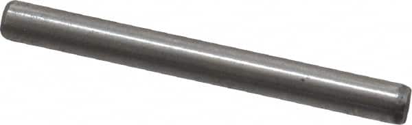 Value Collection - 1/8" Diam x 1-1/4" Pin Length Grade 8 Alloy Steel Standard Dowel Pin - C 50-58 Hardness, 3,200 Lb Breaking Strength, 1 Beveled & 1 Rounded End - Americas Industrial Supply