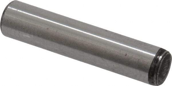 Value Collection - 3/16" Diam x 7/8" Pin Length Grade 8 Alloy Steel Standard Dowel Pin - C 50-58 Hardness, 7,200 Lb Breaking Strength, 1 Beveled & 1 Rounded End - Americas Industrial Supply