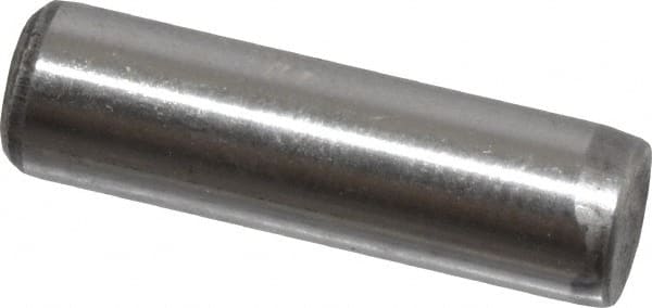 Value Collection - 1/4" Diam x 7/8" Pin Length Grade 8 Alloy Steel Standard Dowel Pin - C 50-58 Hardness, 12,800 Lb Breaking Strength, 1 Beveled & 1 Rounded End - Americas Industrial Supply