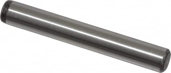 Value Collection - 1/4" Diam x 1-3/4" Pin Length Grade 8 Alloy Steel Standard Dowel Pin - C 50-58 Hardness, 12,800 Lb Breaking Strength, 1 Beveled & 1 Rounded End - Americas Industrial Supply
