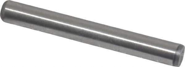 Value Collection - 1/4" Diam x 2" Pin Length Grade 8 Alloy Steel Standard Dowel Pin - C 50-58 Hardness, 12,800 Lb Breaking Strength, 1 Beveled & 1 Rounded End - Americas Industrial Supply