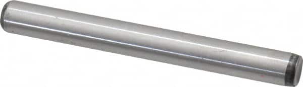 Value Collection - 1/4" Diam x 2-1/4" Pin Length Grade 8 Alloy Steel Standard Dowel Pin - C 50-58 Hardness, 12,800 Lb Breaking Strength, 1 Beveled & 1 Rounded End - Americas Industrial Supply