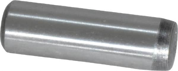 Value Collection - 5/16" Diam x 1" Pin Length Grade 8 Alloy Steel Standard Dowel Pin - C 50-58 Hardness, 20,000 Lb Breaking Strength, 1 Beveled & 1 Rounded End - Americas Industrial Supply