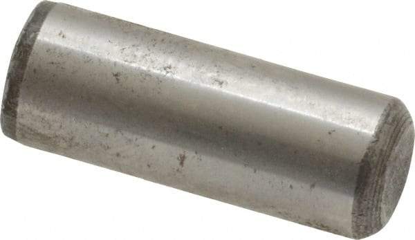 Value Collection - 3/8" Diam x 1" Pin Length Grade 8 Alloy Steel Standard Dowel Pin - C 50-58 Hardness, 28,700 Lb Breaking Strength, 1 Beveled & 1 Rounded End - Americas Industrial Supply