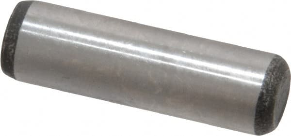 Value Collection - 3/8" Diam x 1-1/4" Pin Length Grade 8 Alloy Steel Standard Dowel Pin - C 50-58 Hardness, 28,700 Lb Breaking Strength, 1 Beveled & 1 Rounded End - Americas Industrial Supply