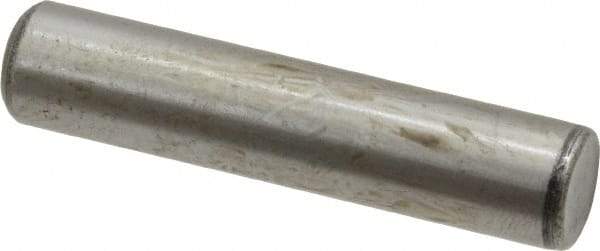 Value Collection - 3/8" Diam x 1-3/4" Pin Length Grade 8 Alloy Steel Standard Dowel Pin - C 50-58 Hardness, 28,700 Lb Breaking Strength, 1 Beveled & 1 Rounded End - Americas Industrial Supply
