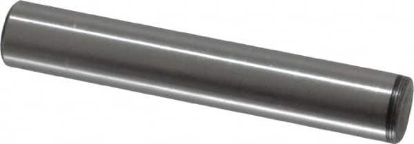 Value Collection - 3/8" Diam x 2-1/4" Pin Length Grade 8 Alloy Steel Standard Dowel Pin - C 50-58 Hardness, 28,700 Lb Breaking Strength, 1 Beveled & 1 Rounded End - Americas Industrial Supply