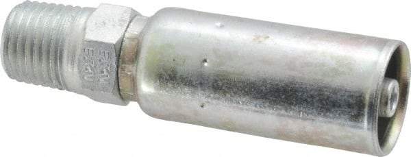 Eaton - 1/4-18 NPT Straight Hydraulic Hose Fitting - 1/4" Hose Diam - Americas Industrial Supply