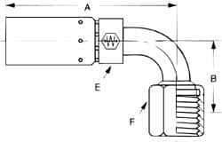 Eaton - 3/4-16 SAE Hydraulic Hose Elbow - 1/2" Hose Diam - Americas Industrial Supply