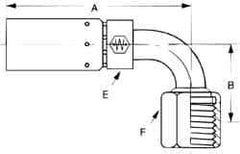 Eaton - 3/4-16 SAE Hydraulic Hose Elbow - 1/2" Hose Diam - Americas Industrial Supply
