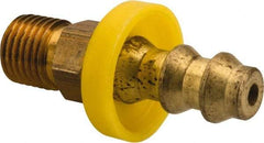 Eaton - 1/4" ID 7/16-24 NPT Barbed Push On Inverted Male Swivel Connector - 1-1/8" Cut Off Allowance, 1.73" Long, 7/16" Hex, Brass - Americas Industrial Supply