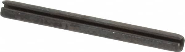 Made in USA - 3/32" Diam x 1" Long Slotted Spring Pin - Grade 1070-1090 Alloy Steel, Black Oxide Finish - Americas Industrial Supply