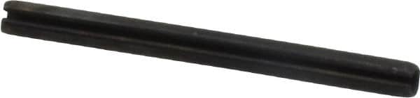Made in USA - 3/32" Diam x 1-1/8" Long Slotted Spring Pin - Grade 1070-1090 Alloy Steel, Black Oxide Finish - Americas Industrial Supply