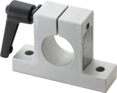 80/20 Inc. - 3 Inch Wide x 2-1/8 Inch High x 7/8 Inch Deep Horizontal Quick Clamp - 1.004 Inch Hole x 0.257 Inch Bolt Hole Diameter - Americas Industrial Supply