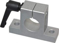 80/20 Inc. - 3 Inch Wide x 2-1/8 Inch High x 7/8 Inch Deep Horizontal Quick Clamp - 1.004 Inch Hole x 0.328 Inch Bolt Hole Diameter - Americas Industrial Supply